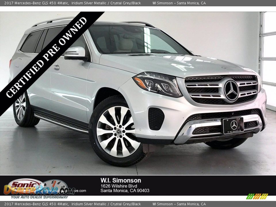 2017 Mercedes-Benz GLS 450 4Matic Iridium Silver Metallic / Crystal Grey/Black Photo #1