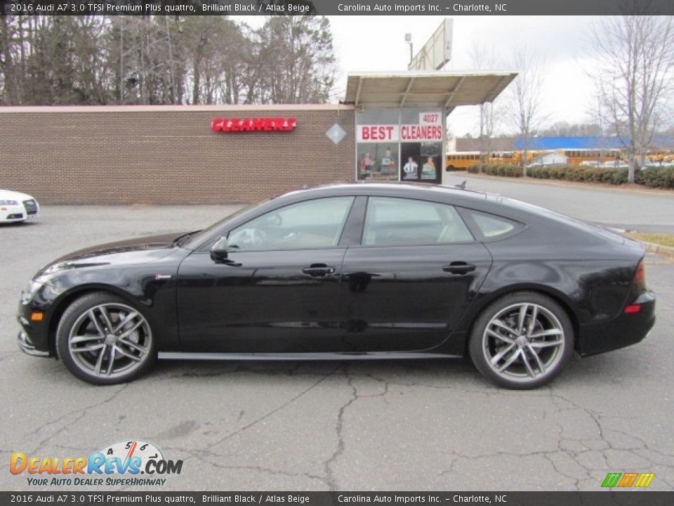 2016 Audi A7 3.0 TFSI Premium Plus quattro Brilliant Black / Atlas Beige Photo #7