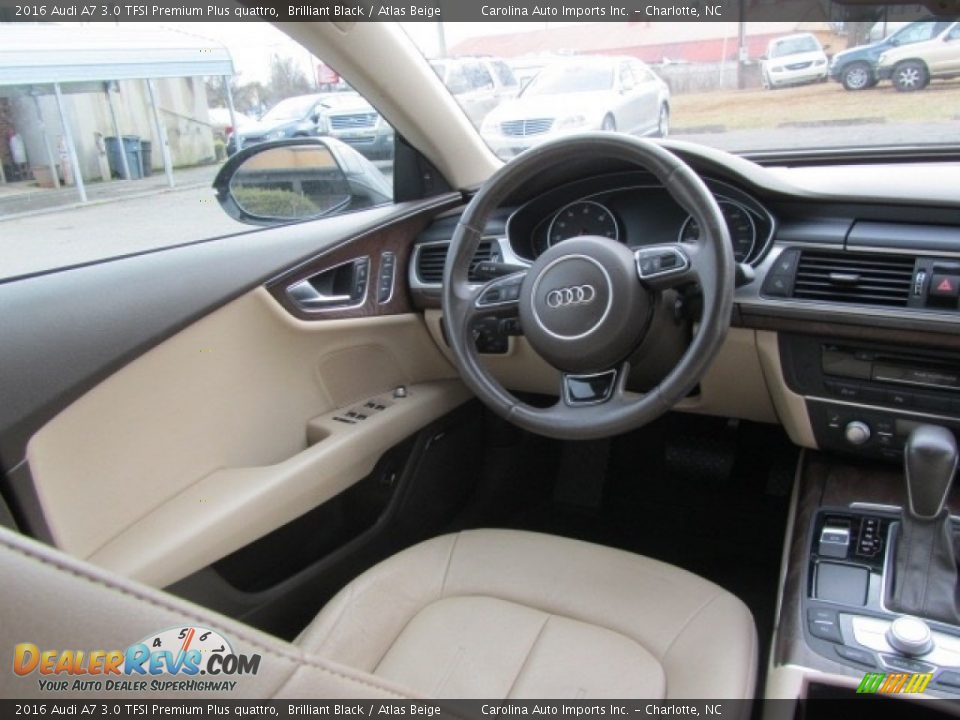 2016 Audi A7 3.0 TFSI Premium Plus quattro Brilliant Black / Atlas Beige Photo #12