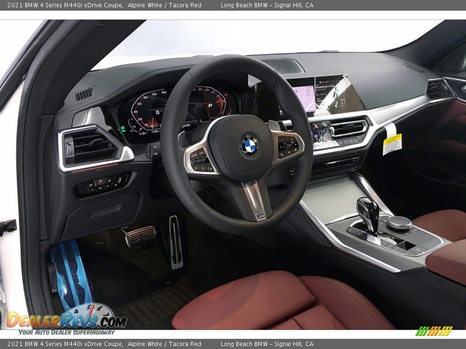 2021 BMW 4 Series M440i xDrive Coupe Alpine White / Tacora Red Photo #7