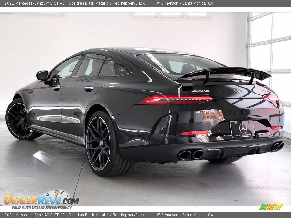 2021 Mercedes-Benz AMG GT 43 Obsidian Black Metallic / Red Pepper/Black Photo #2