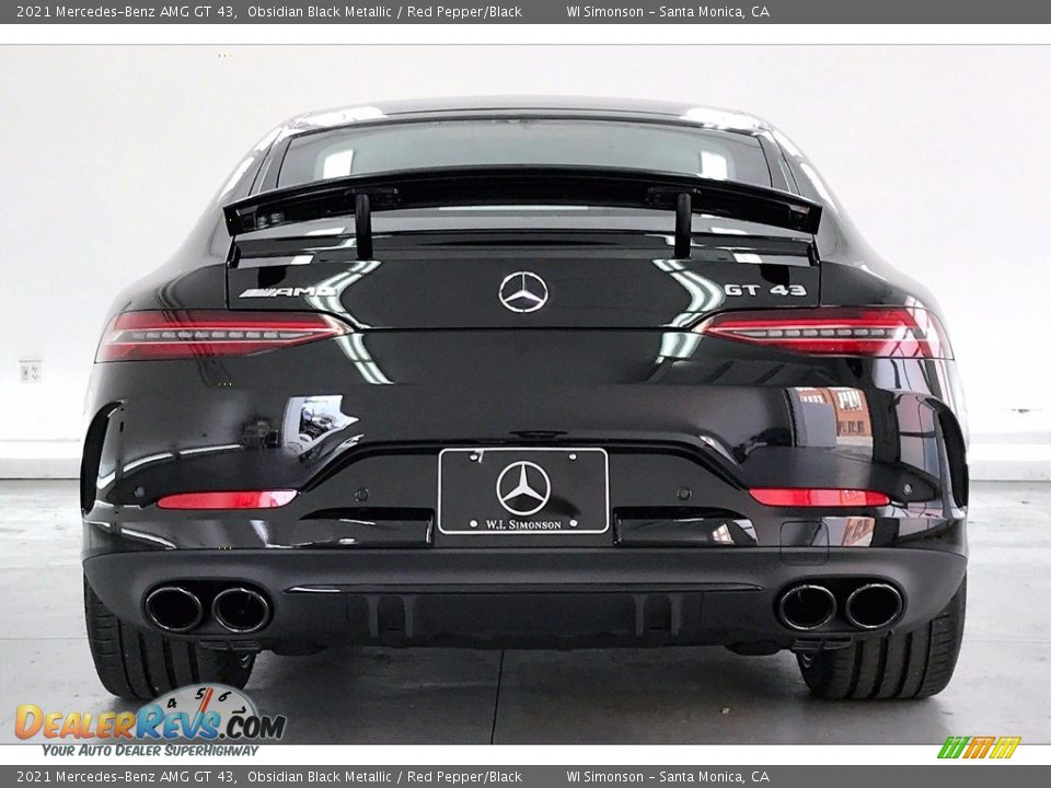 2021 Mercedes-Benz AMG GT 43 Obsidian Black Metallic / Red Pepper/Black Photo #3