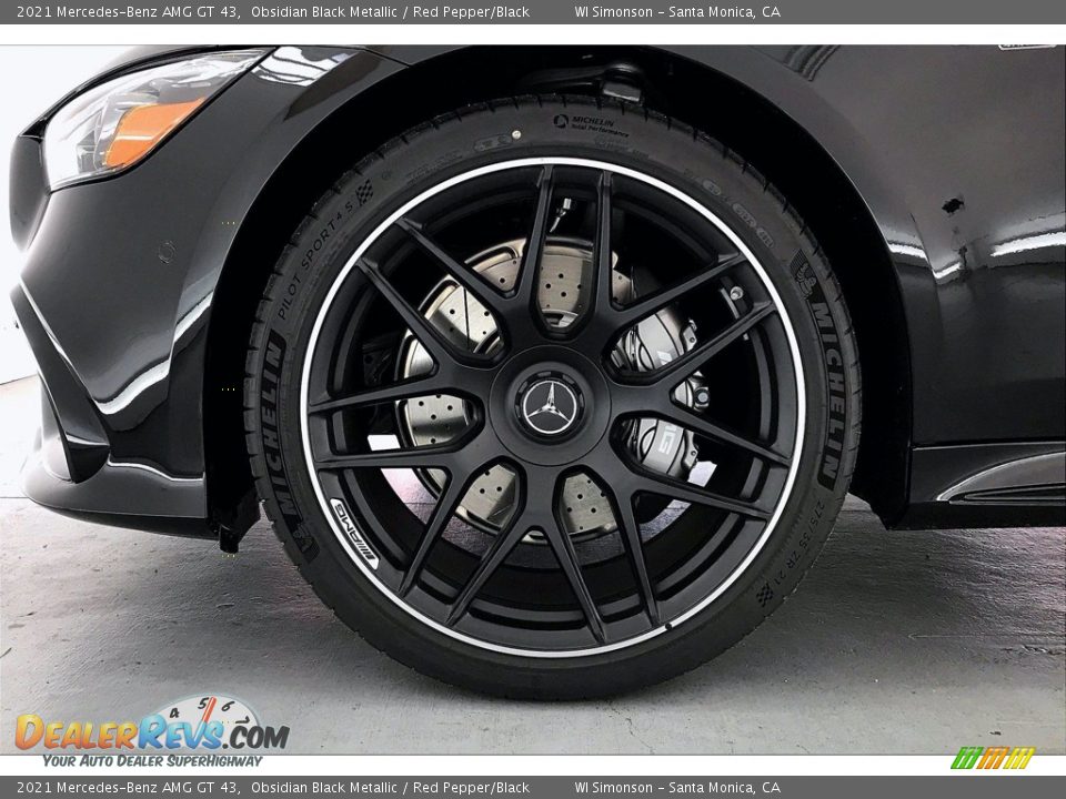 2021 Mercedes-Benz AMG GT 43 Obsidian Black Metallic / Red Pepper/Black Photo #9