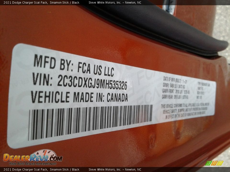 2021 Dodge Charger Scat Pack Sinamon Stick / Black Photo #29
