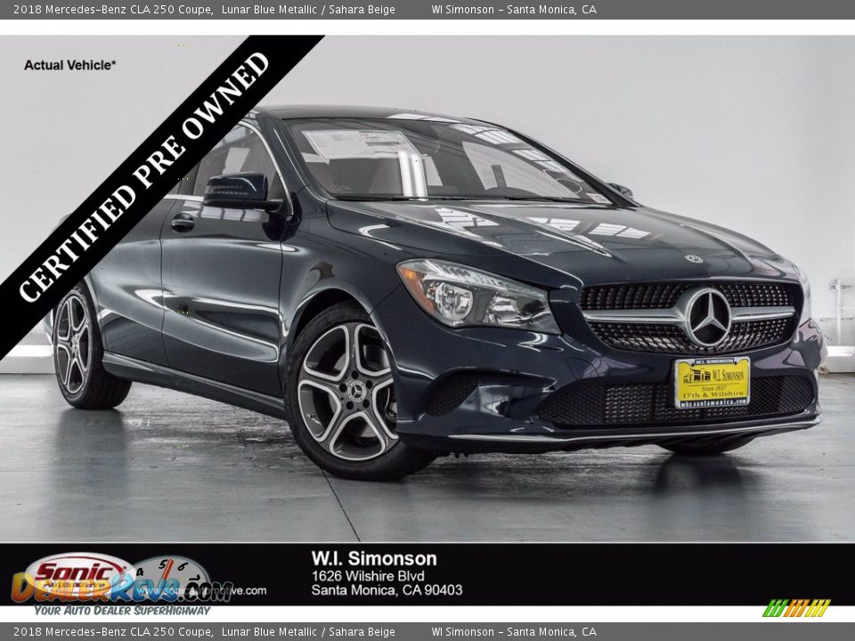 2018 Mercedes-Benz CLA 250 Coupe Lunar Blue Metallic / Sahara Beige Photo #1