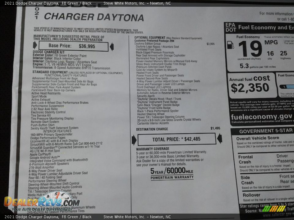 2021 Dodge Charger Daytona F8 Green / Black Photo #28