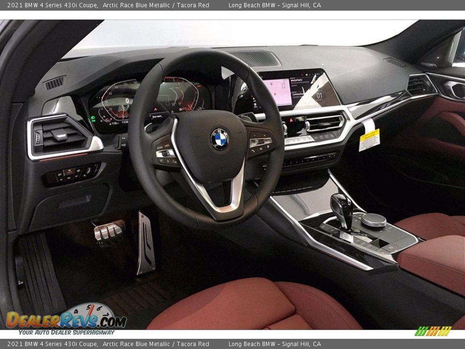 2021 BMW 4 Series 430i Coupe Arctic Race Blue Metallic / Tacora Red Photo #7