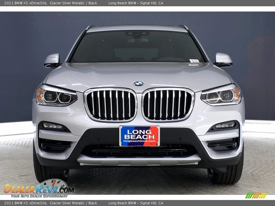 2021 BMW X3 xDrive30e Glacier Silver Metallic / Black Photo #2