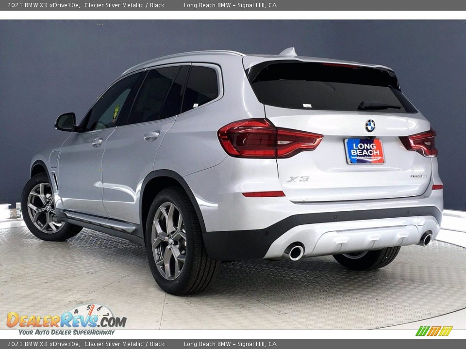 2021 BMW X3 xDrive30e Glacier Silver Metallic / Black Photo #3