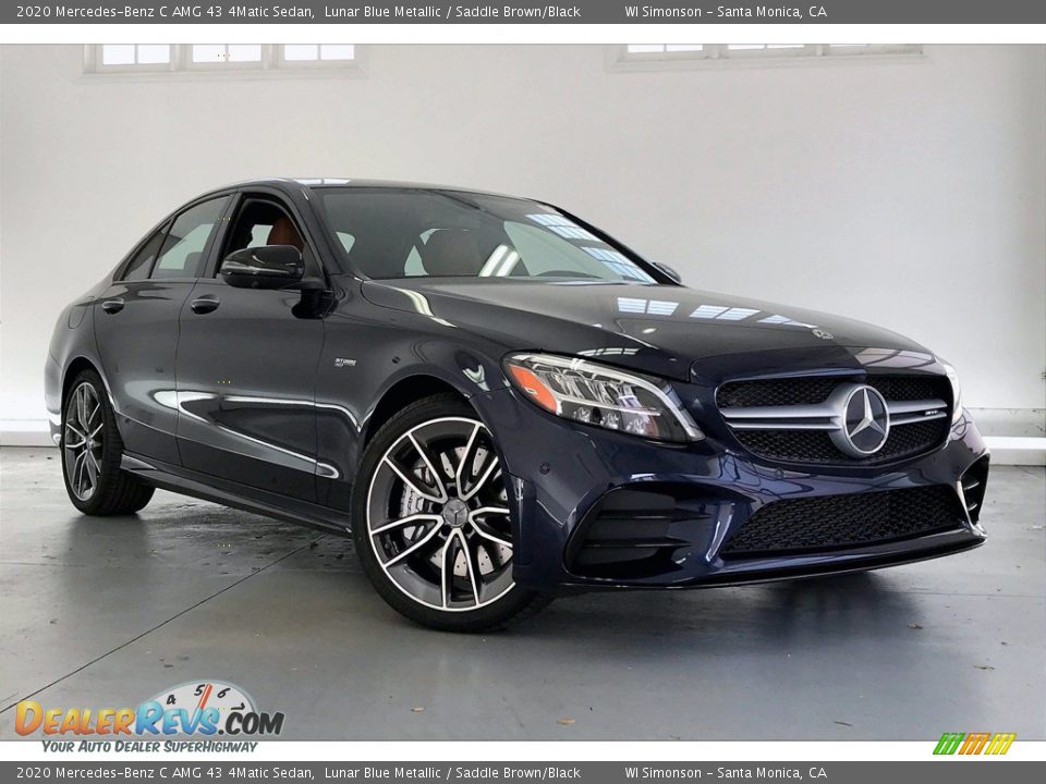 2020 Mercedes-Benz C AMG 43 4Matic Sedan Lunar Blue Metallic / Saddle Brown/Black Photo #10