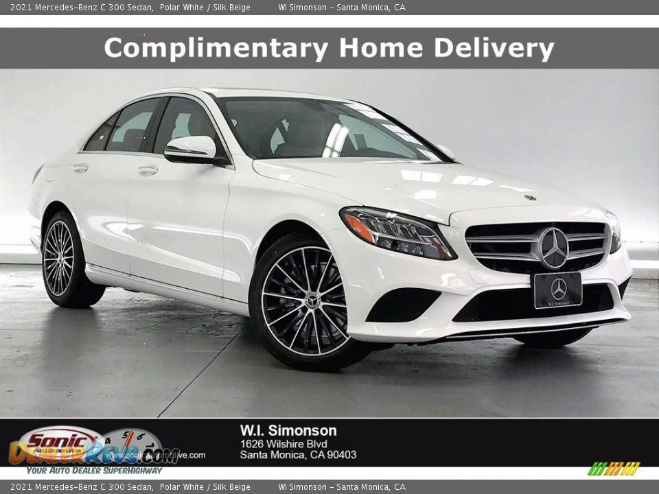 2021 Mercedes-Benz C 300 Sedan Polar White / Silk Beige Photo #1