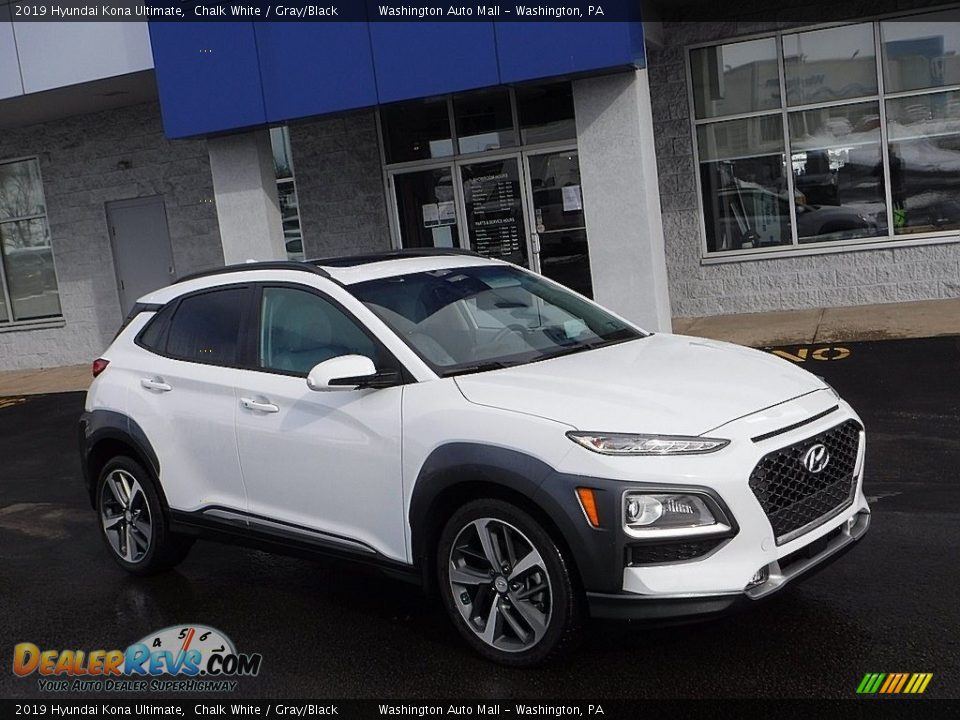 2019 Hyundai Kona Ultimate Chalk White / Gray/Black Photo #1