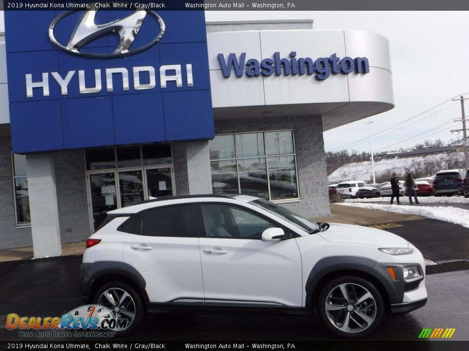 2019 Hyundai Kona Ultimate Chalk White / Gray/Black Photo #2