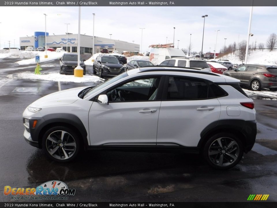 2019 Hyundai Kona Ultimate Chalk White / Gray/Black Photo #7