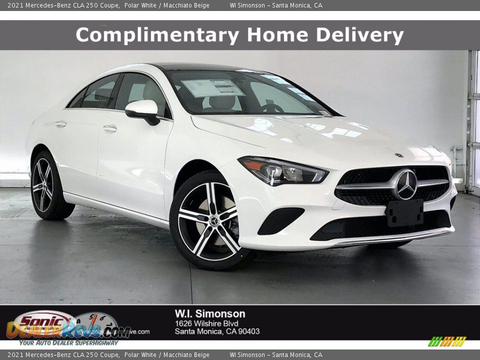 2021 Mercedes-Benz CLA 250 Coupe Polar White / Macchiato Beige Photo #1