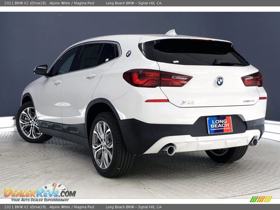 2021 BMW X2 sDrive28i Alpine White / Magma Red Photo #3