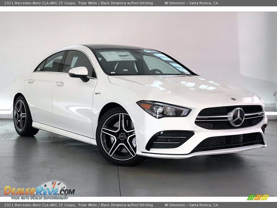 2021 Mercedes-Benz CLA AMG 35 Coupe Polar White / Black Dinamica w/Red Stitching Photo #12