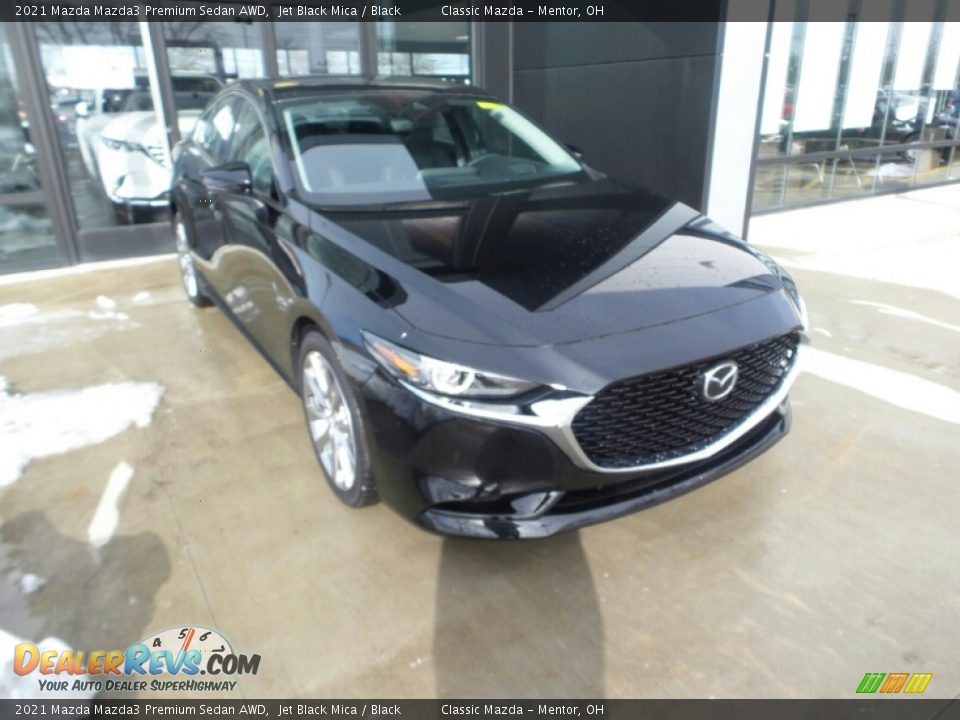 2021 Mazda Mazda3 Premium Sedan AWD Jet Black Mica / Black Photo #1
