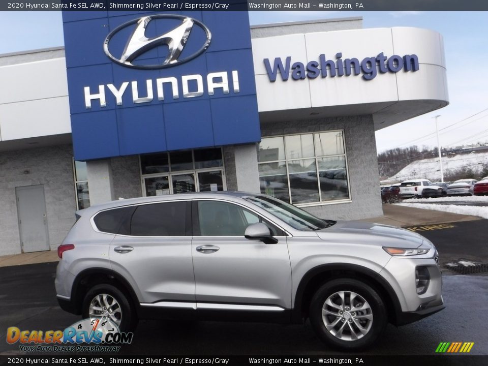 2020 Hyundai Santa Fe SEL AWD Shimmering Silver Pearl / Espresso/Gray Photo #2