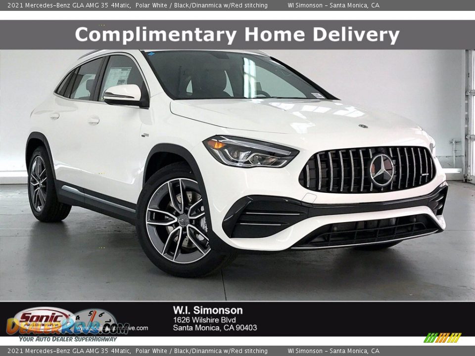 2021 Mercedes-Benz GLA AMG 35 4Matic Polar White / Black/Dinanmica w/Red stitching Photo #1