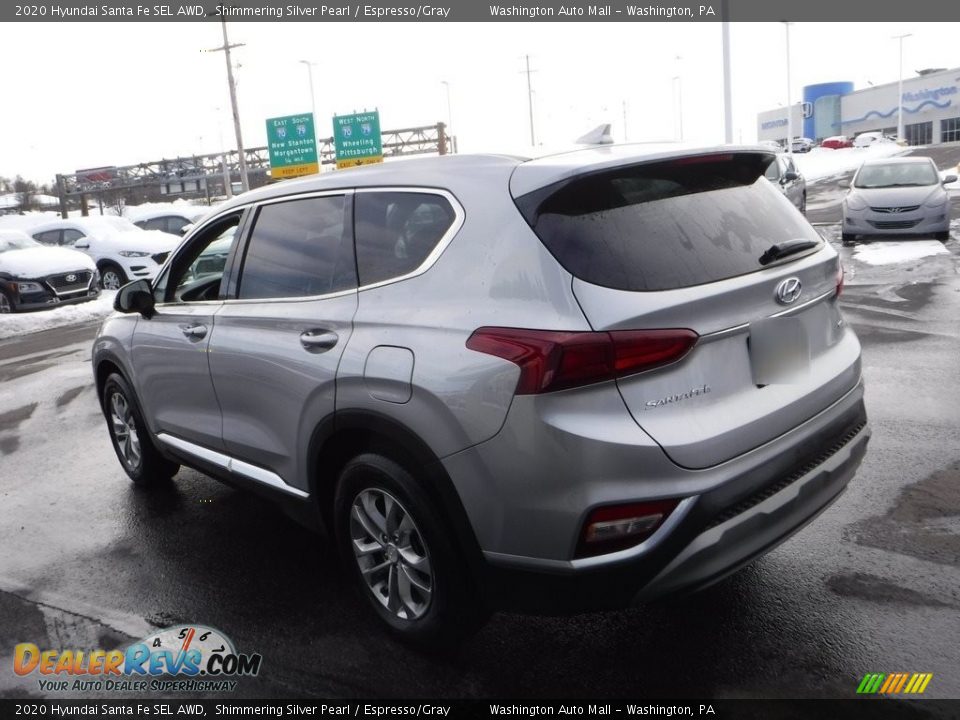 2020 Hyundai Santa Fe SEL AWD Shimmering Silver Pearl / Espresso/Gray Photo #7