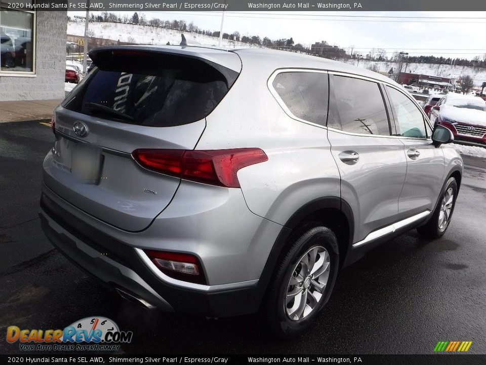 2020 Hyundai Santa Fe SEL AWD Shimmering Silver Pearl / Espresso/Gray Photo #8