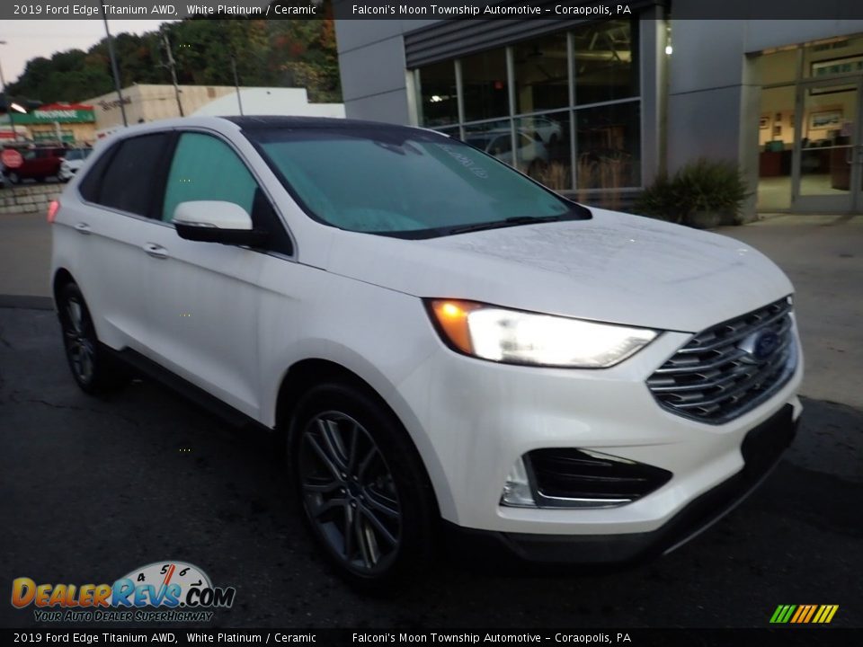 2019 Ford Edge Titanium AWD White Platinum / Ceramic Photo #9