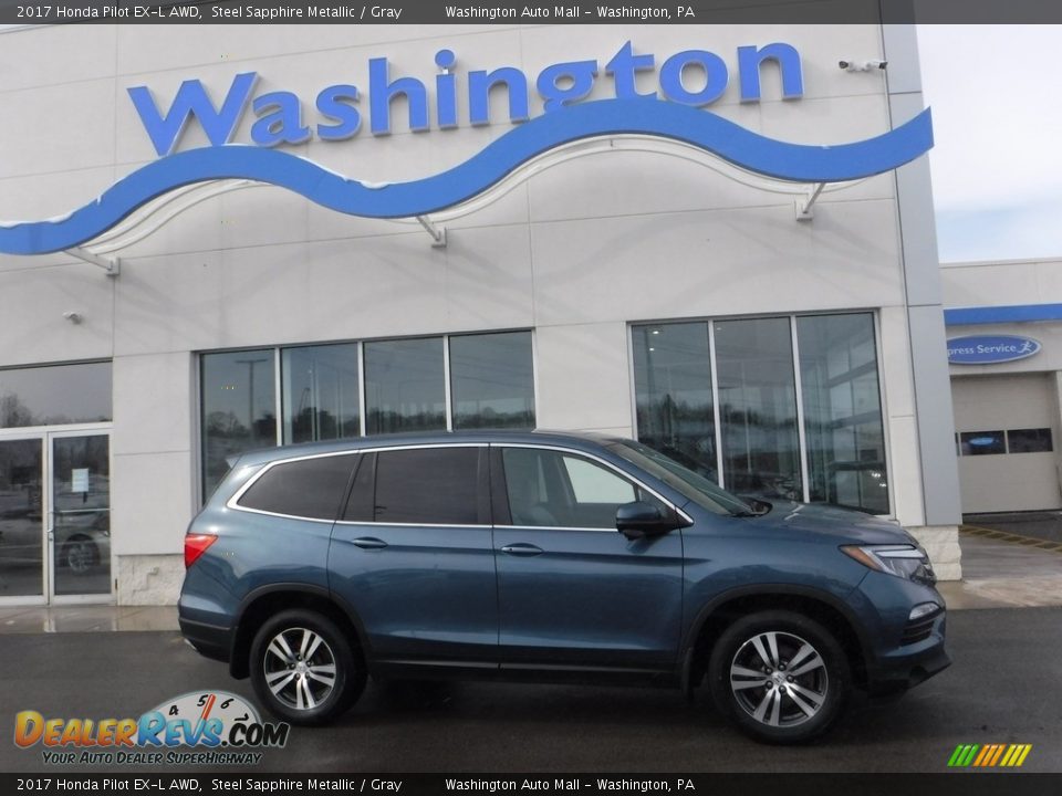 2017 Honda Pilot EX-L AWD Steel Sapphire Metallic / Gray Photo #1