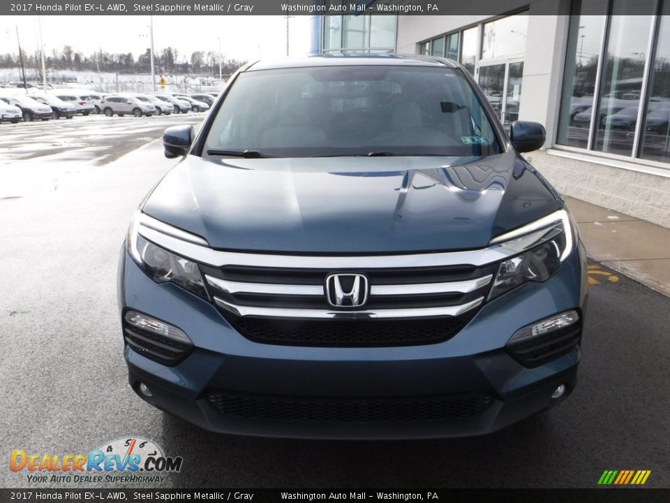 2017 Honda Pilot EX-L AWD Steel Sapphire Metallic / Gray Photo #4