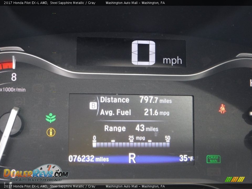 2017 Honda Pilot EX-L AWD Steel Sapphire Metallic / Gray Photo #32