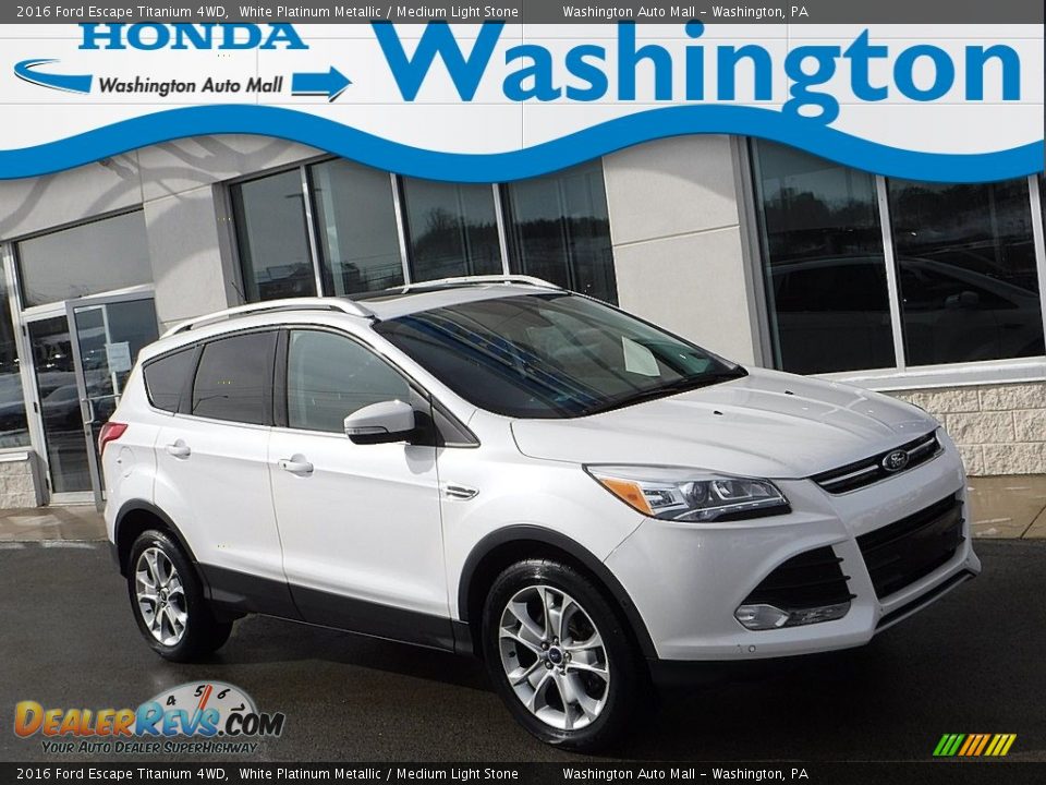 2016 Ford Escape Titanium 4WD White Platinum Metallic / Medium Light Stone Photo #1