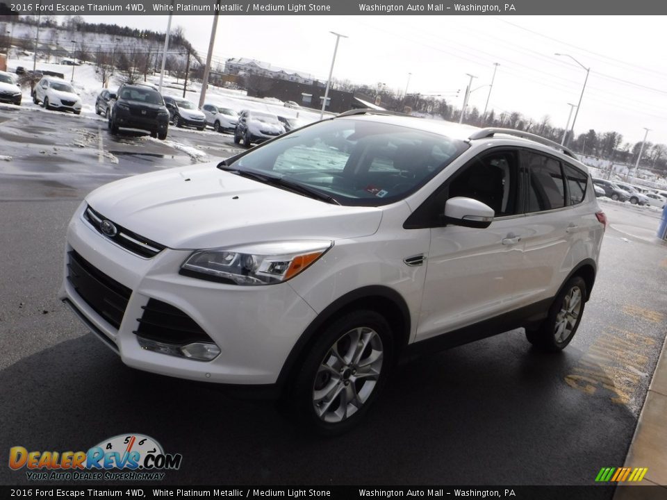 2016 Ford Escape Titanium 4WD White Platinum Metallic / Medium Light Stone Photo #6