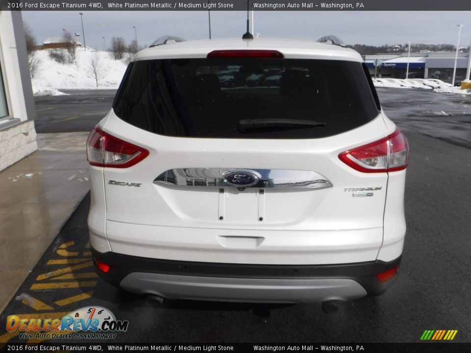 2016 Ford Escape Titanium 4WD White Platinum Metallic / Medium Light Stone Photo #10