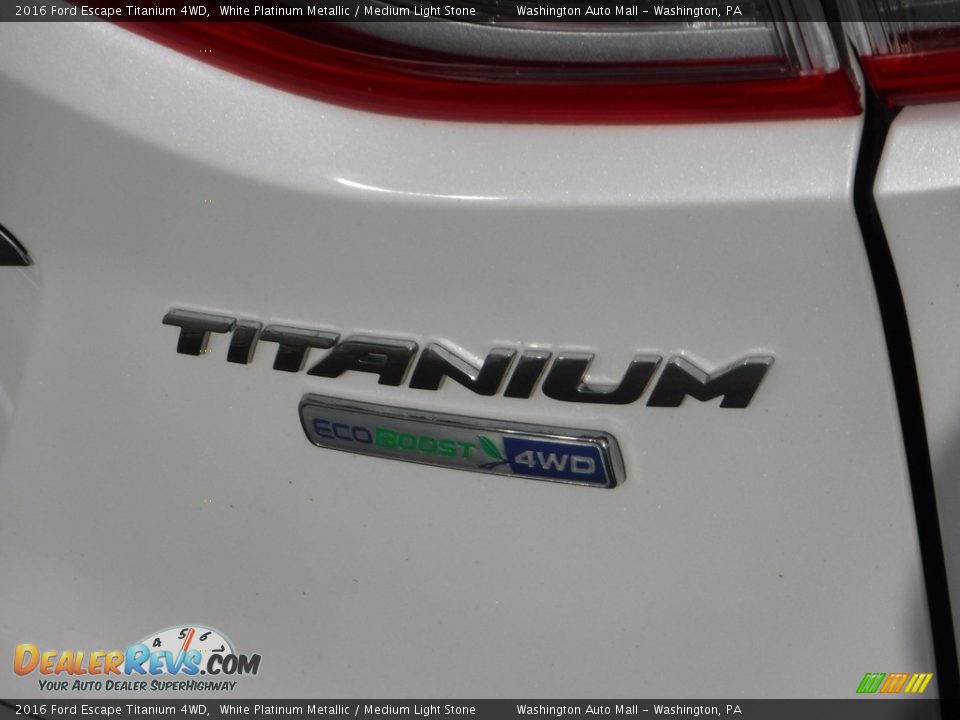 2016 Ford Escape Titanium 4WD White Platinum Metallic / Medium Light Stone Photo #12