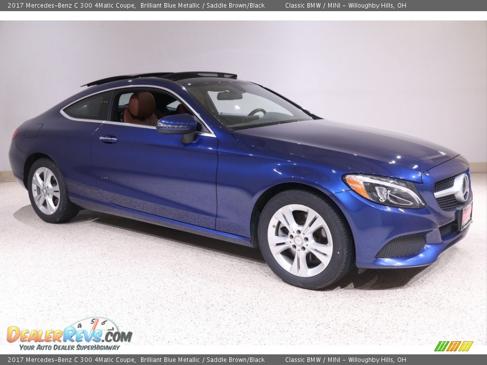 2017 Mercedes-Benz C 300 4Matic Coupe Brilliant Blue Metallic / Saddle Brown/Black Photo #1