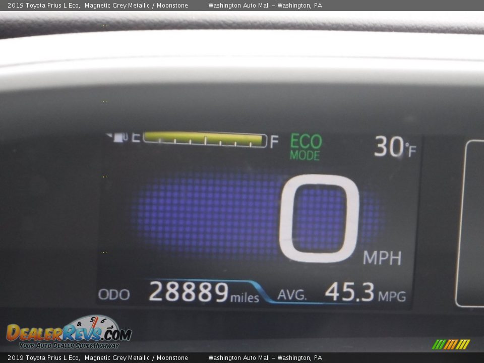 2019 Toyota Prius L Eco Magnetic Grey Metallic / Moonstone Photo #25