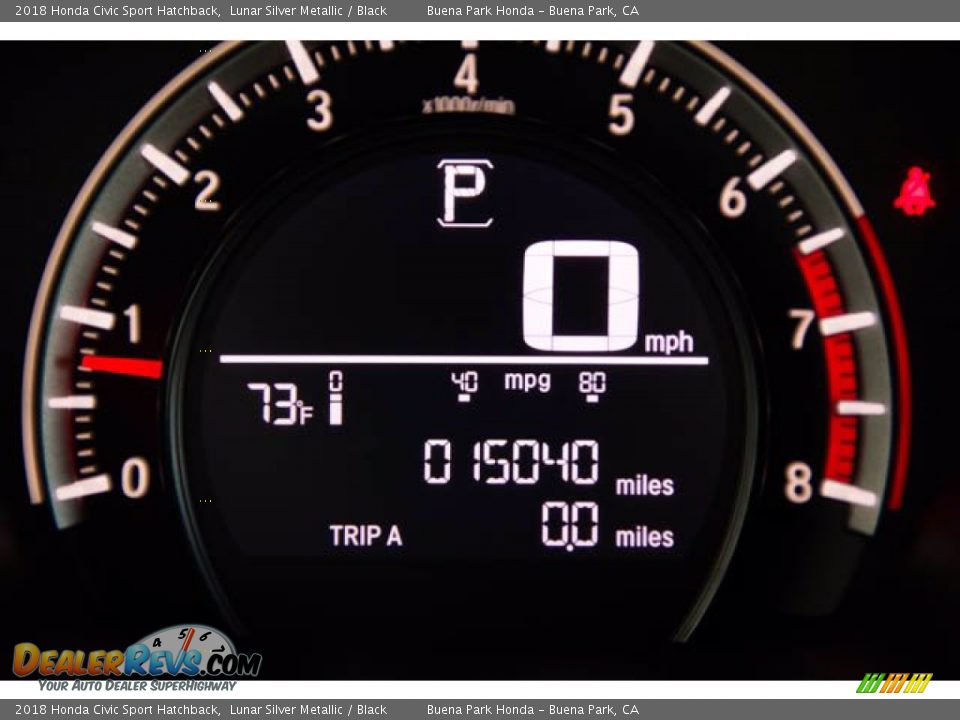 2018 Honda Civic Sport Hatchback Lunar Silver Metallic / Black Photo #6