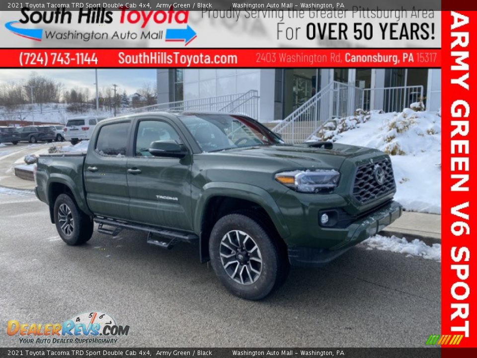 2021 Toyota Tacoma TRD Sport Double Cab 4x4 Army Green / Black Photo #1