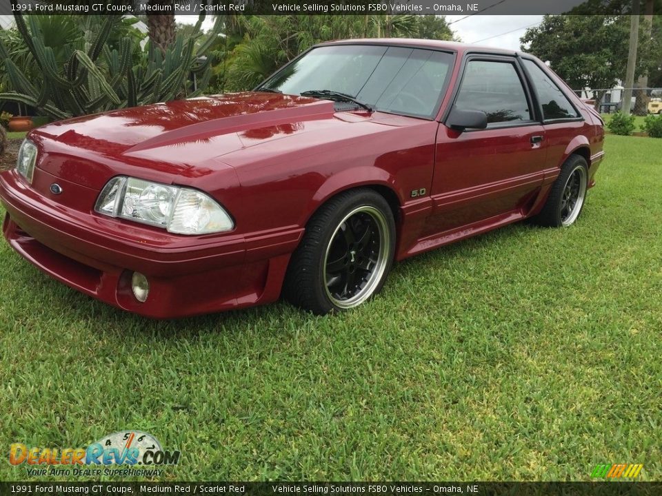 1991 Ford Mustang GT Coupe Medium Red / Scarlet Red Photo #1