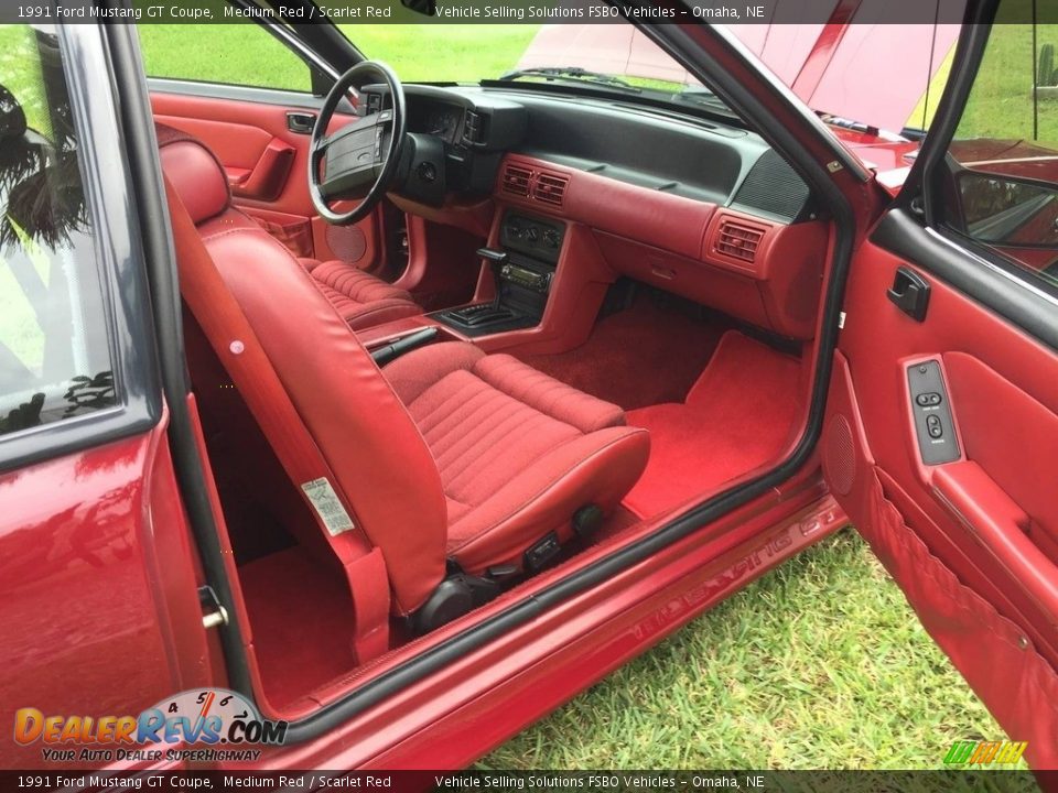 1991 Ford Mustang GT Coupe Medium Red / Scarlet Red Photo #5
