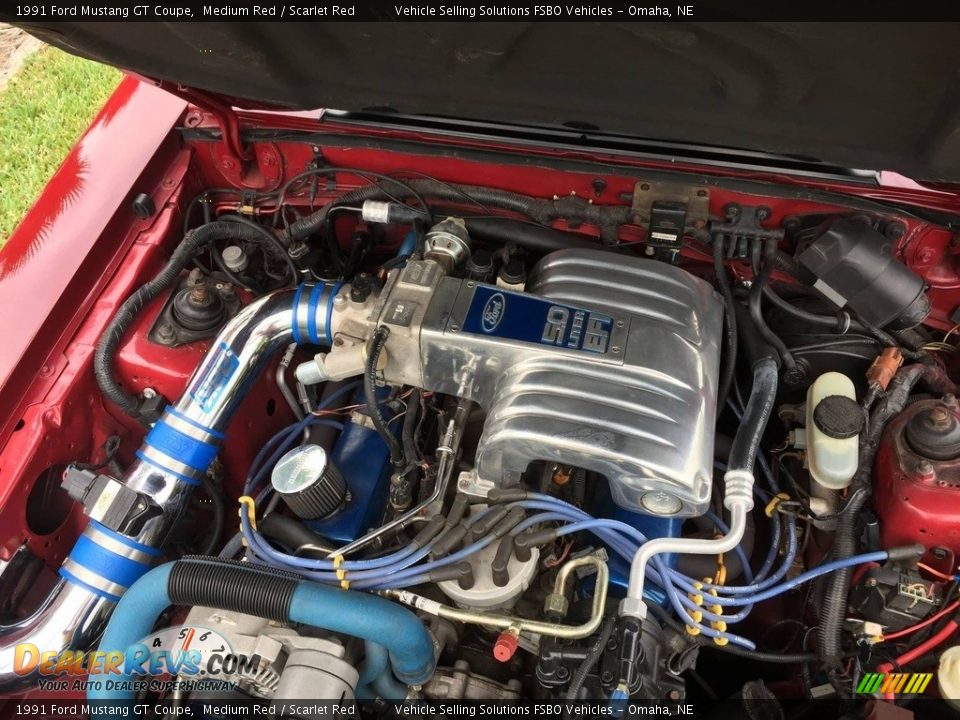 1991 Ford Mustang GT Coupe Medium Red / Scarlet Red Photo #7