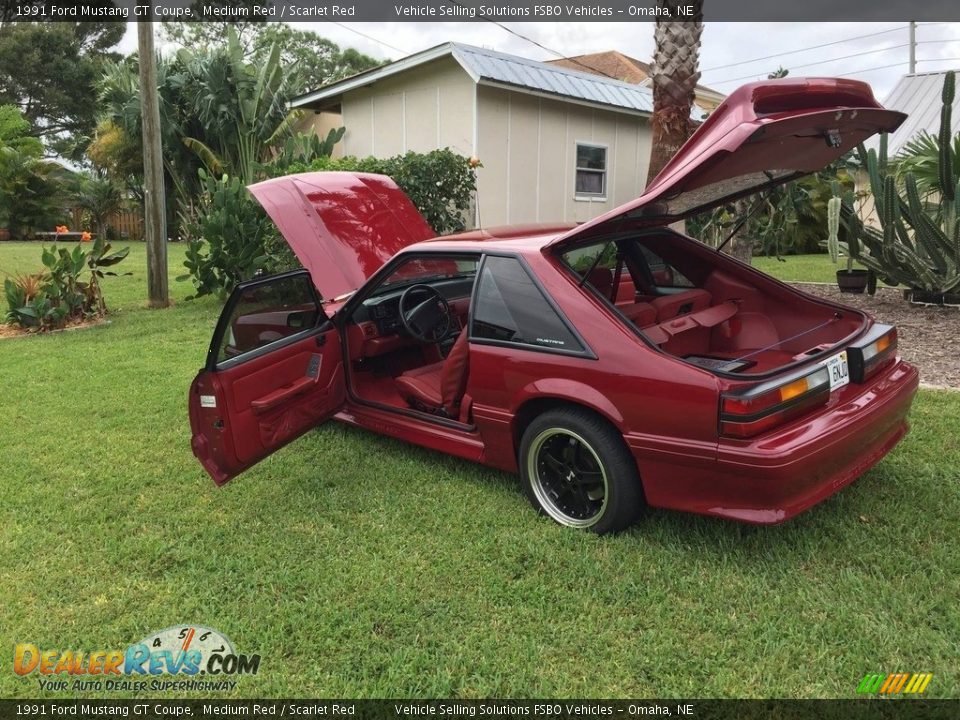 1991 Ford Mustang GT Coupe Medium Red / Scarlet Red Photo #9