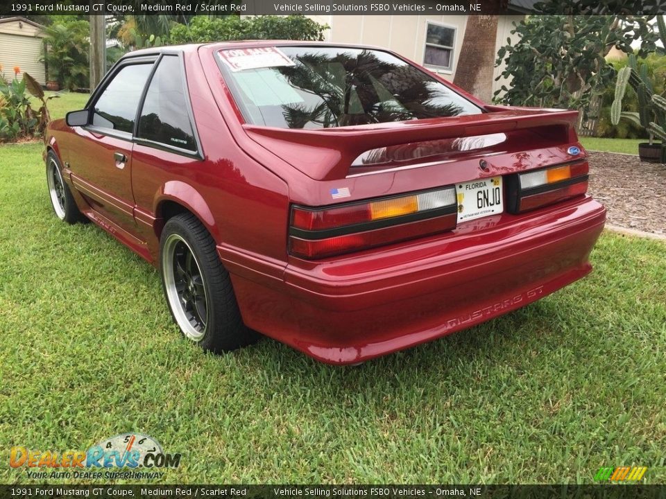 1991 Ford Mustang GT Coupe Medium Red / Scarlet Red Photo #10