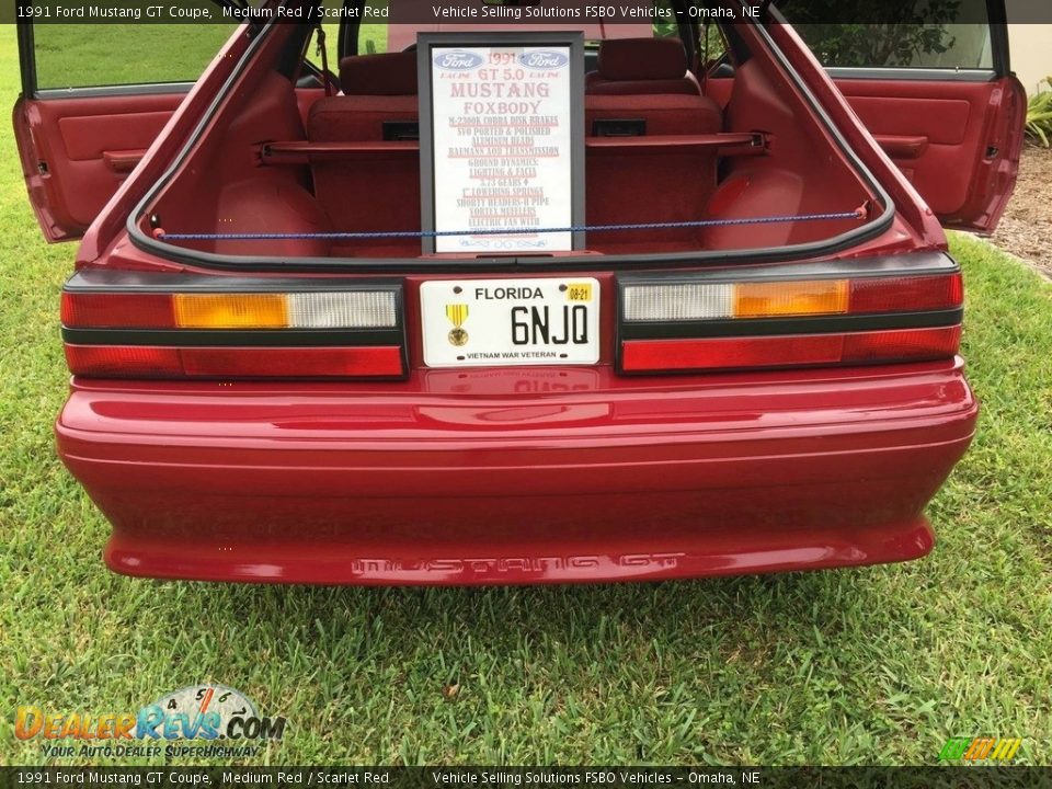 1991 Ford Mustang GT Coupe Medium Red / Scarlet Red Photo #13