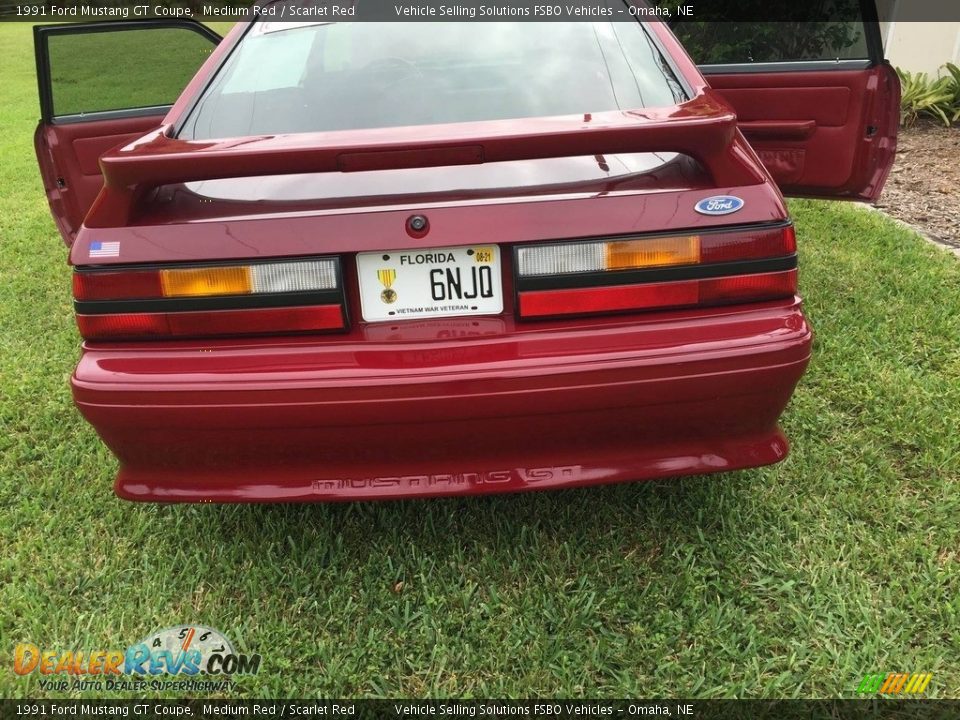 1991 Ford Mustang GT Coupe Medium Red / Scarlet Red Photo #14