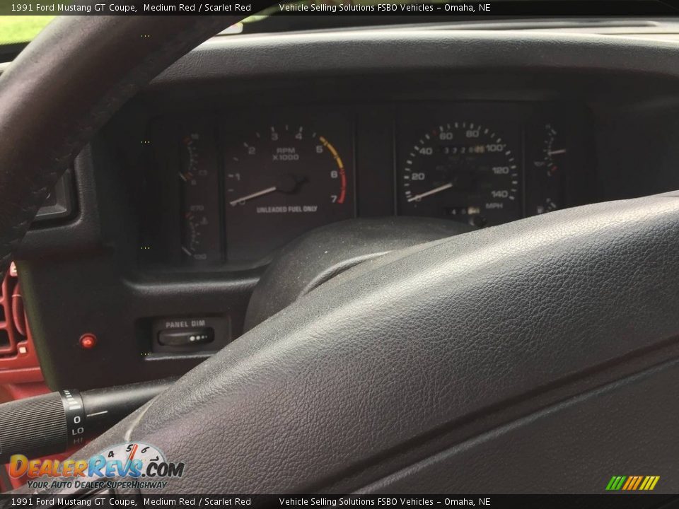 1991 Ford Mustang GT Coupe Medium Red / Scarlet Red Photo #16