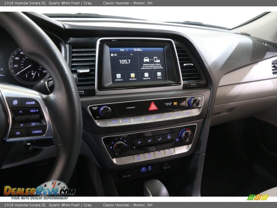 2018 Hyundai Sonata SE Quartz White Pearl / Gray Photo #9