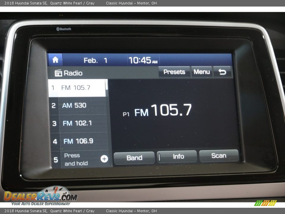2018 Hyundai Sonata SE Quartz White Pearl / Gray Photo #10
