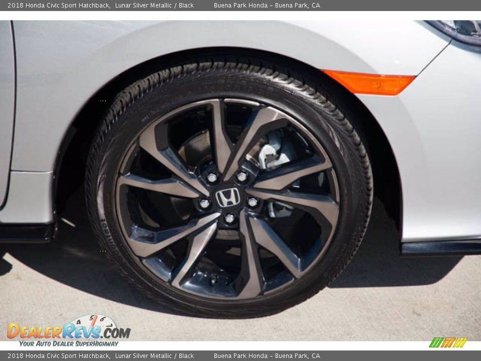 2018 Honda Civic Sport Hatchback Lunar Silver Metallic / Black Photo #34