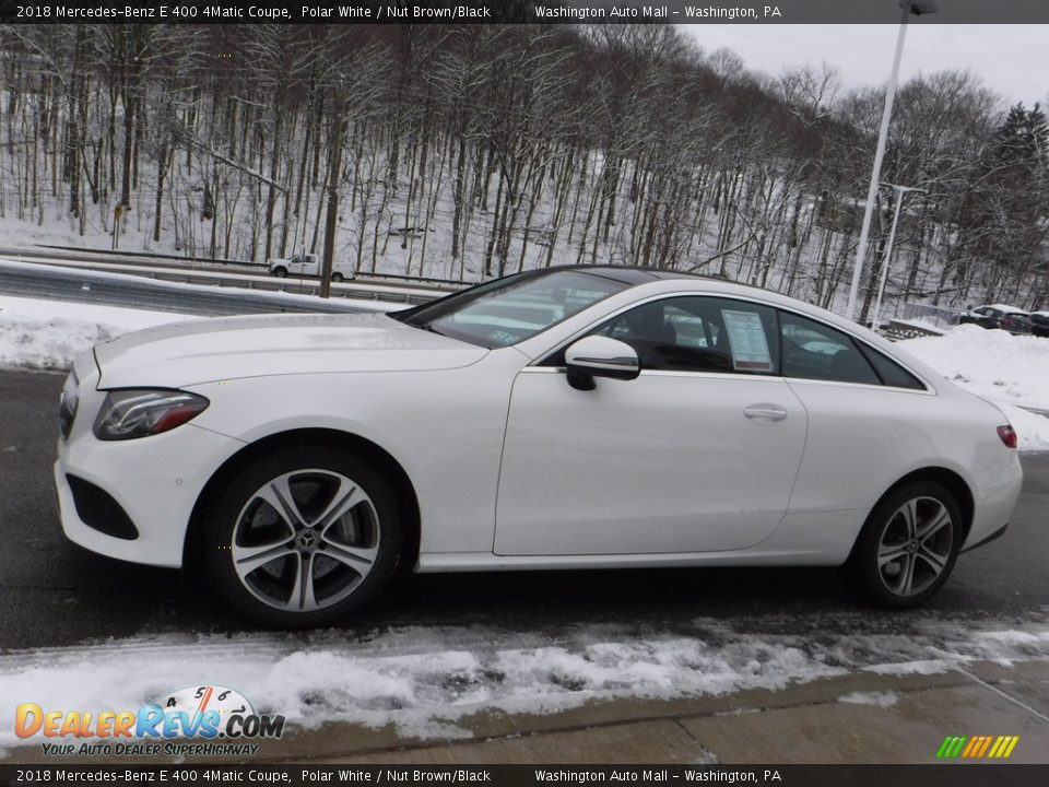 2018 Mercedes-Benz E 400 4Matic Coupe Polar White / Nut Brown/Black Photo #11